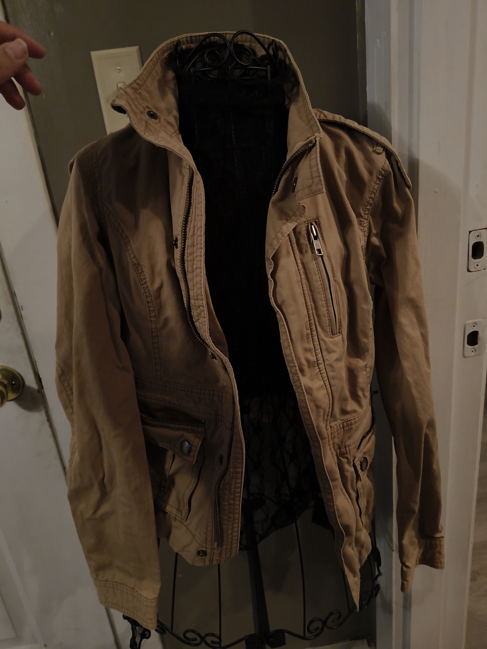 Free People Khaki Utility Field Jacket 100% Cotton